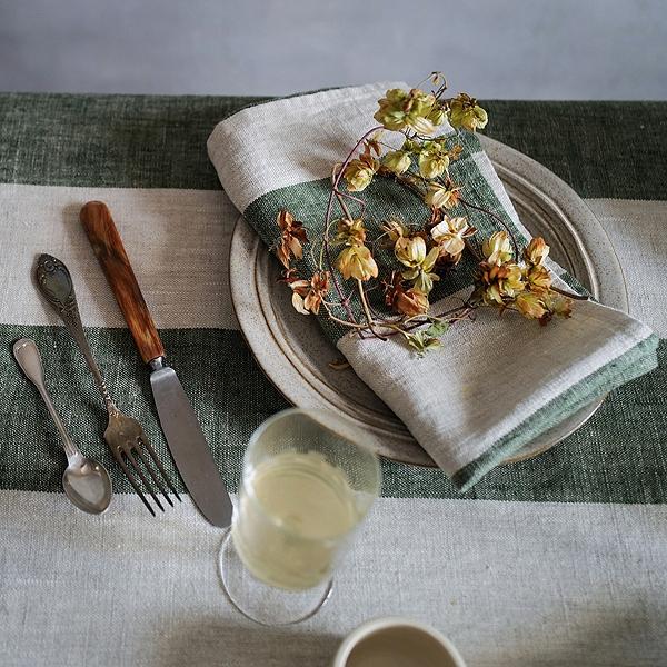 linenme Linen Napkin Forest Green Natural Venice