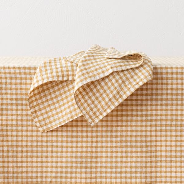 Linenme Linen Napkin Gingham Antique Gold