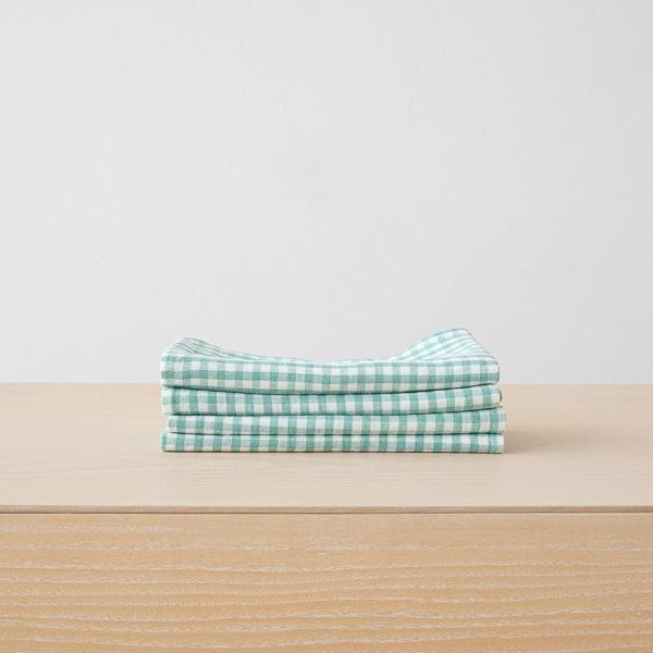 Linenme Linen Napkin Gingham Aqua Foam