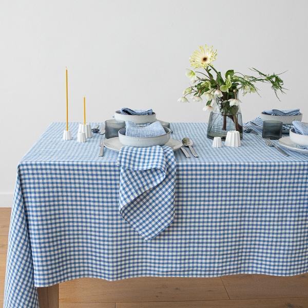 Linenme Linen Napkin Gingham Blue