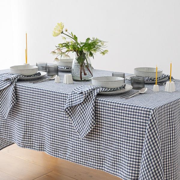 Linenme Linen Napkin Gingham Indigo