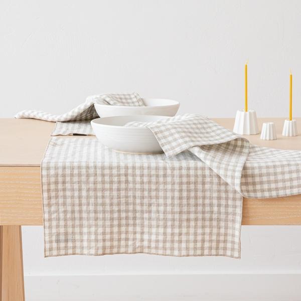 Linenme Linen Napkin Gingham Natural