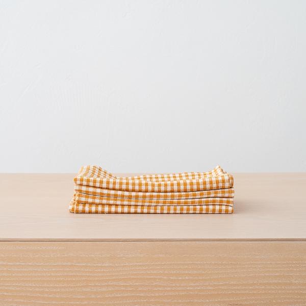 linenme Linen Napkin Gold Small Gingham