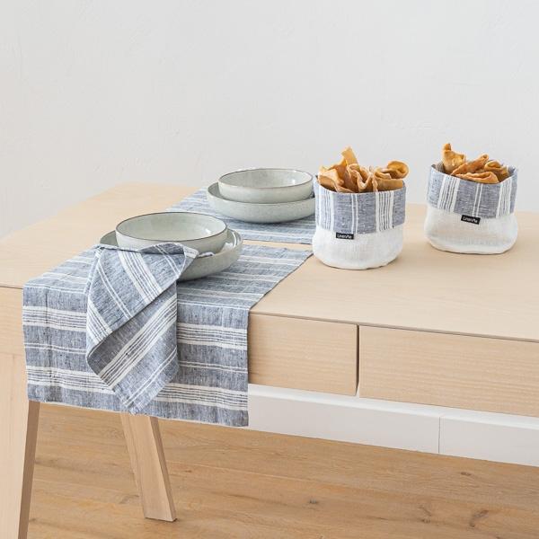Linenme Linen Napkin Indigo Multistripe