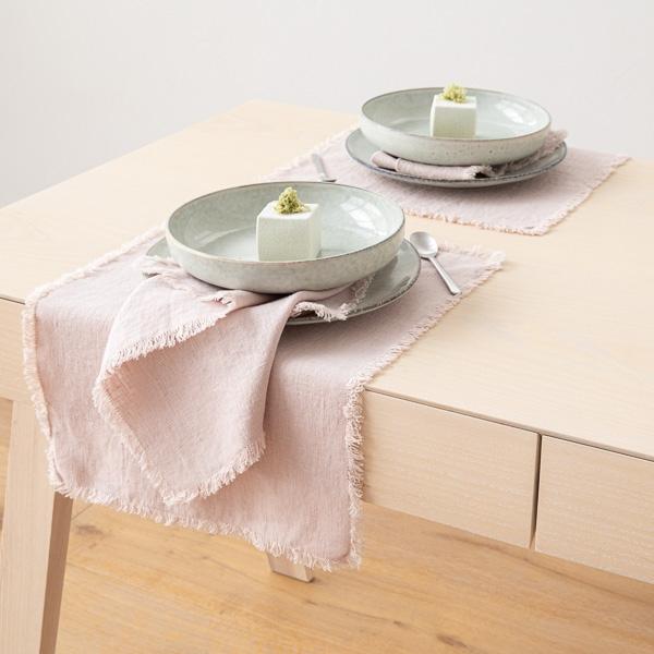 Linenme Linen Napkin Latte Terra Fringe