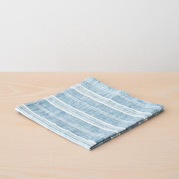 Linenme Linen Napkin Marine Blue Multistripe