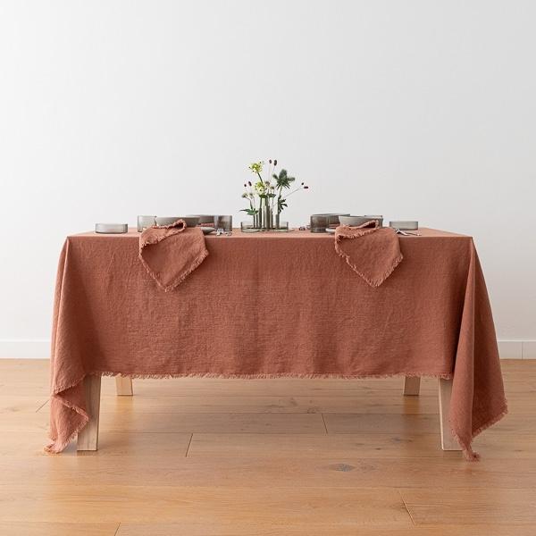Linenme Linen Napkin Mocha Terra Fringe