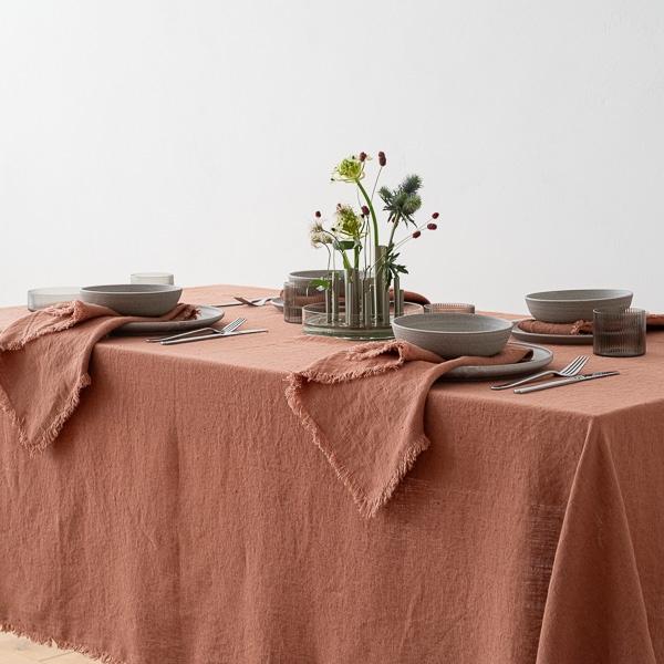 Linenme Linen Napkin Mocha Terra Fringe