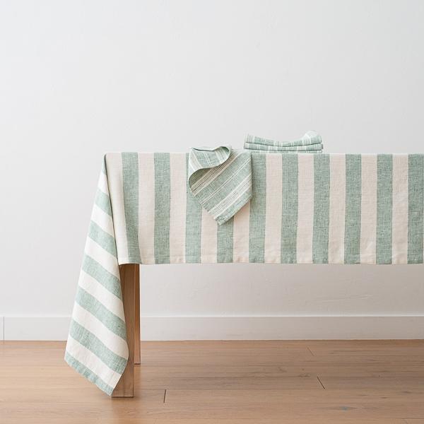 Linenme Linen Napkin Multistripe Aqua Foam