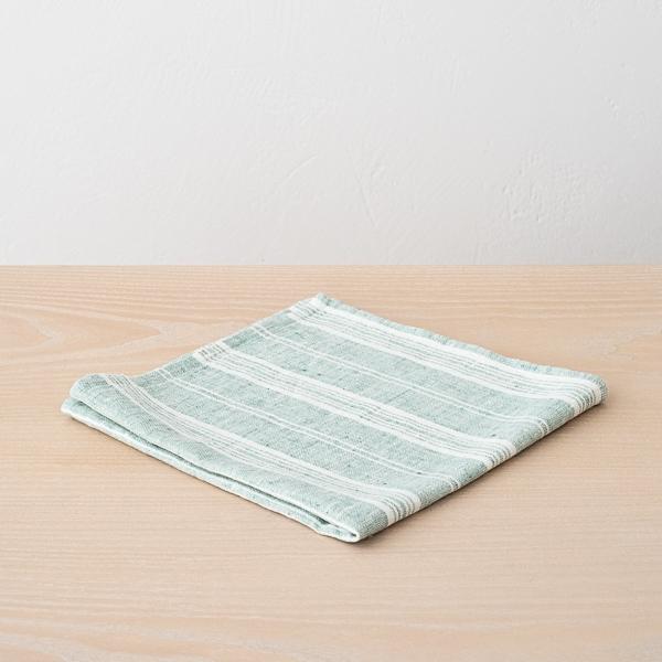 Linenme Linen Napkin Multistripe Aqua Foam