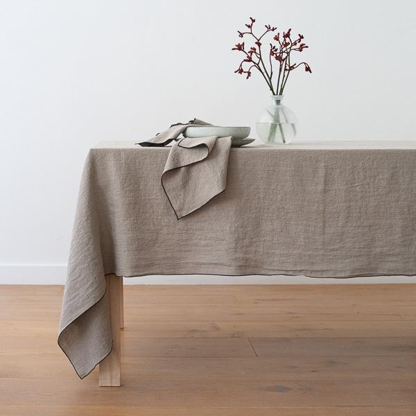 Linenme Linen Napkin Natural Black Venezia