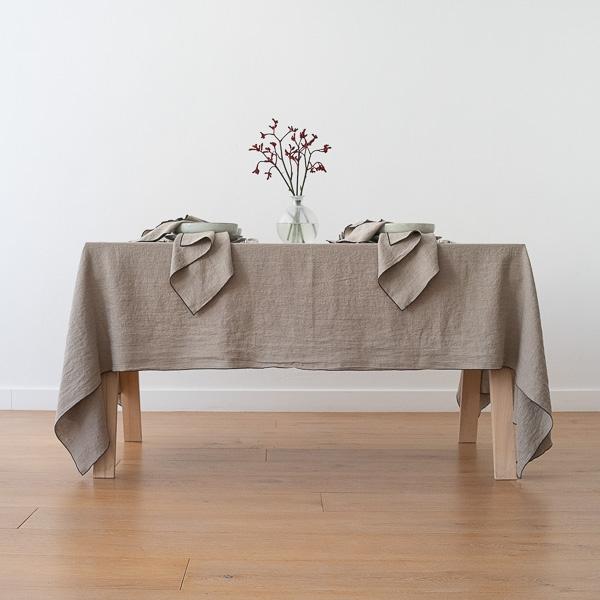 Linenme Linen Napkin Natural Black Venezia