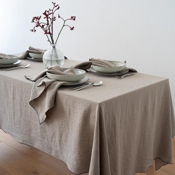 Linenme Linen Napkin Natural Black Venezia