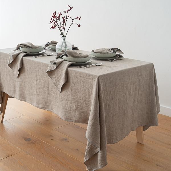 Linenme Linen Napkin Natural Stone Blue Venezia