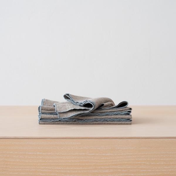 linenme Linen Napkin Natural Stone Blue Venezia