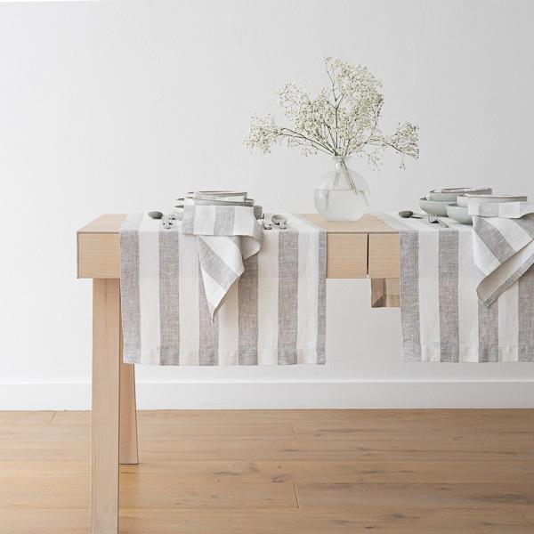 Linenme Linen Napkin Off White Grey Philippe
