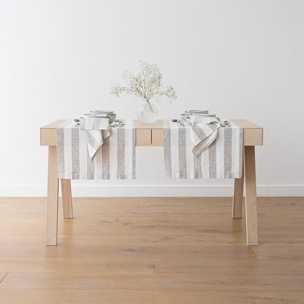 Linenme Linen Napkin Off White Grey Philippe