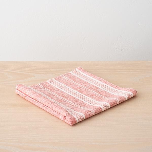 Linenme Linen Napkin Red White Multistripe