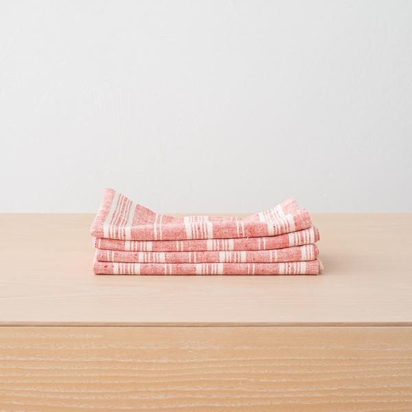 linenme Linen Napkin Red White Multistripe