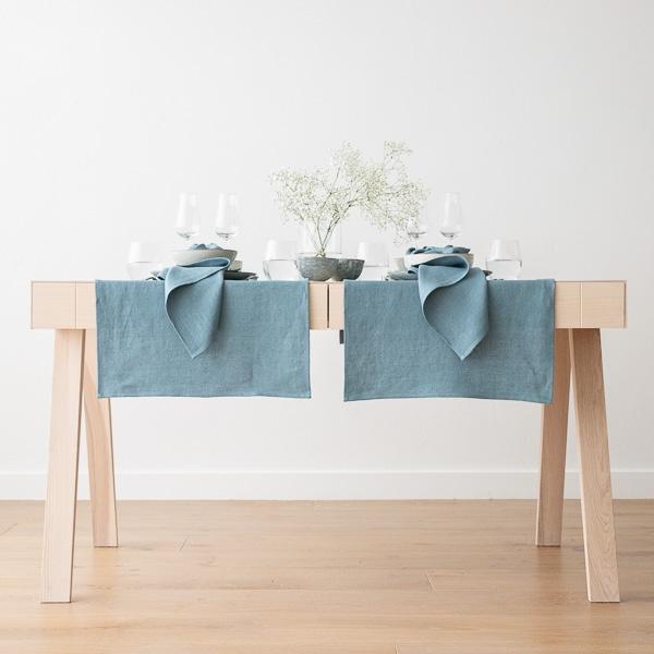 Linenme Linen Napkin Stone Blue Lara