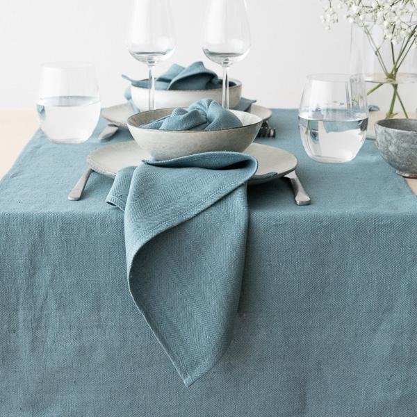 linenme Linen Napkin Stone Blue Lara