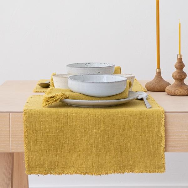 Linenme Linen Placemat Antique Gold Rustic