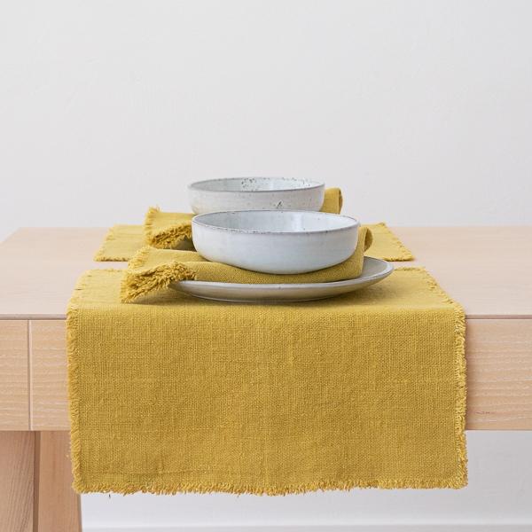 Linenme Linen Placemat Antique Gold Rustic