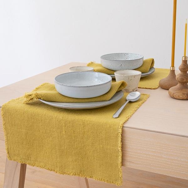 Linenme Linen Placemat Antique Gold Rustic