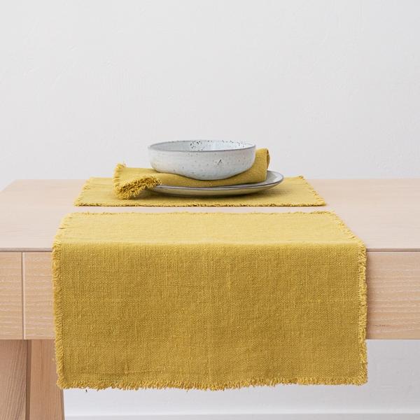 linenme Linen Placemat Antique Gold Rustic