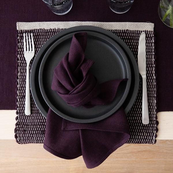 Linenme Linen Placemat Aubergine Lara