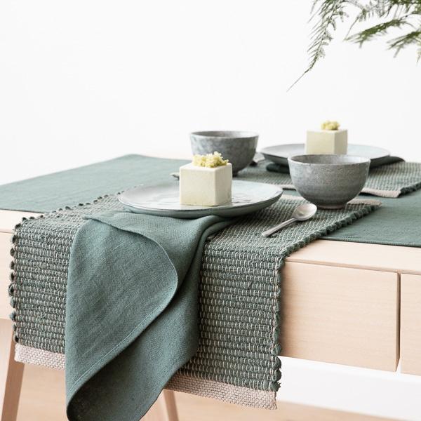 Linenme Linen Placemat Balsam Green Lara