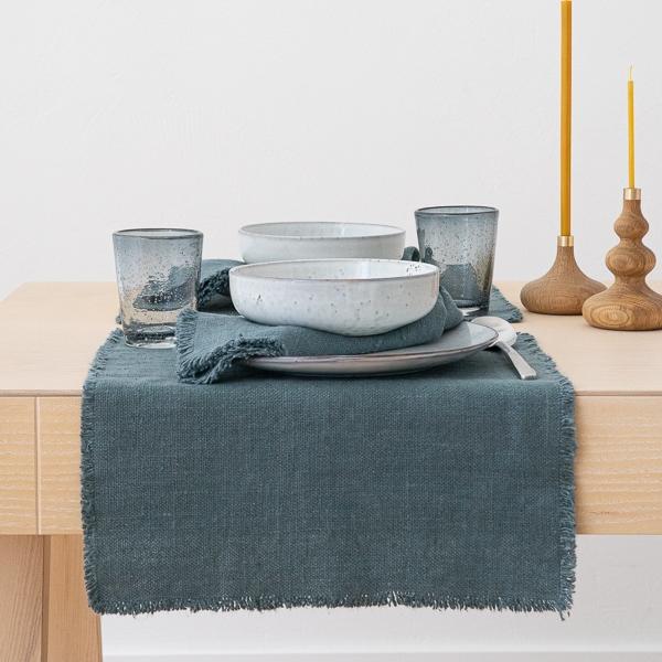 Linenme Linen Placemat Balsam Green Rustic