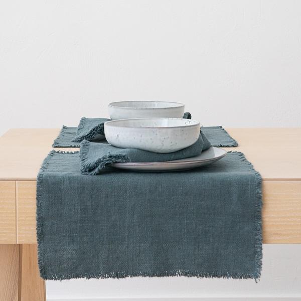 Linenme Linen Placemat Balsam Green Rustic
