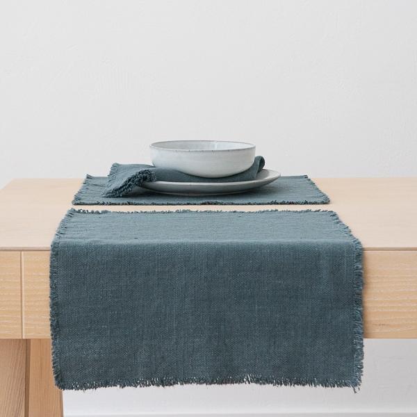 linenme Linen Placemat Balsam Green Rustic