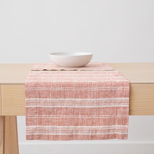 linenme Linen Placemat Brick Multistripe
