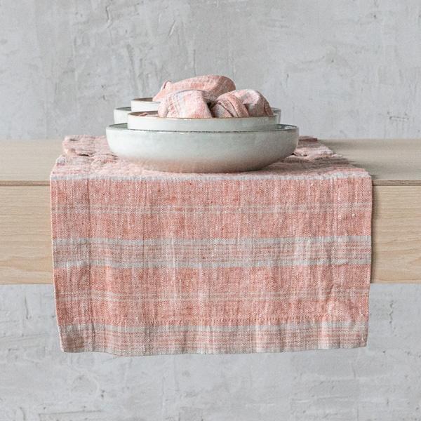 Linenme Linen Placemat Brick Natural Multistripe