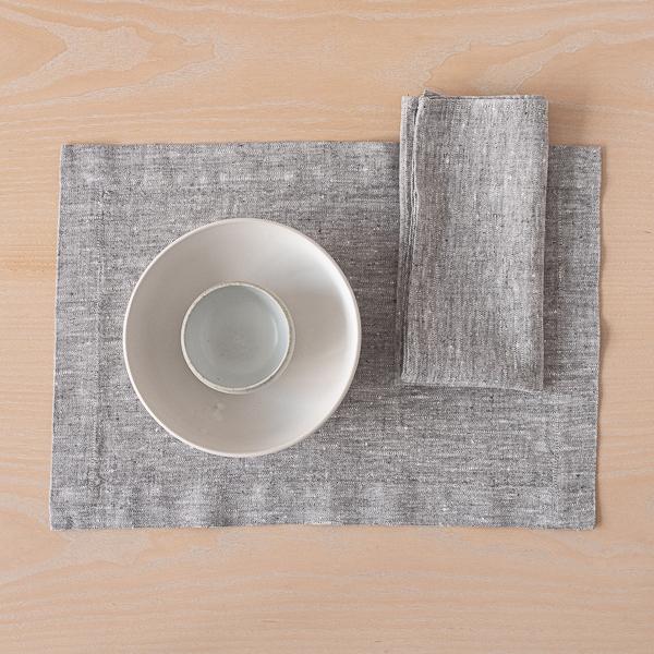 Linenme Linen Placemat Graphite Francesca