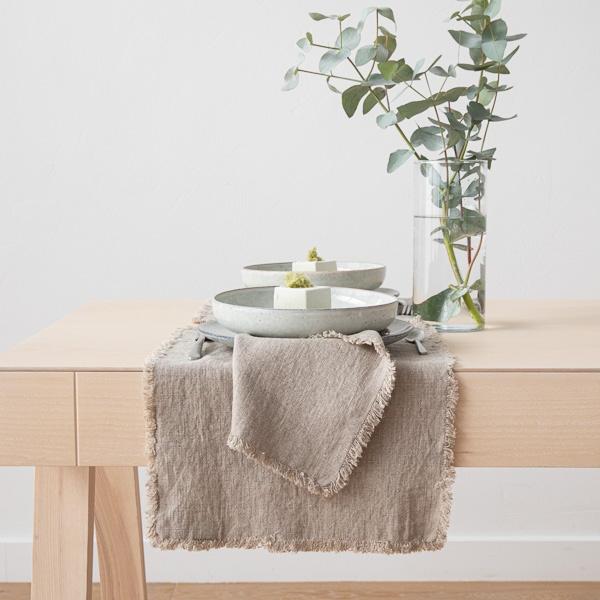 Linenme Linen Placemat Natural Terra Fringe