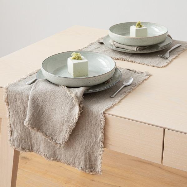 Linenme Linen Placemat Natural Terra Fringe