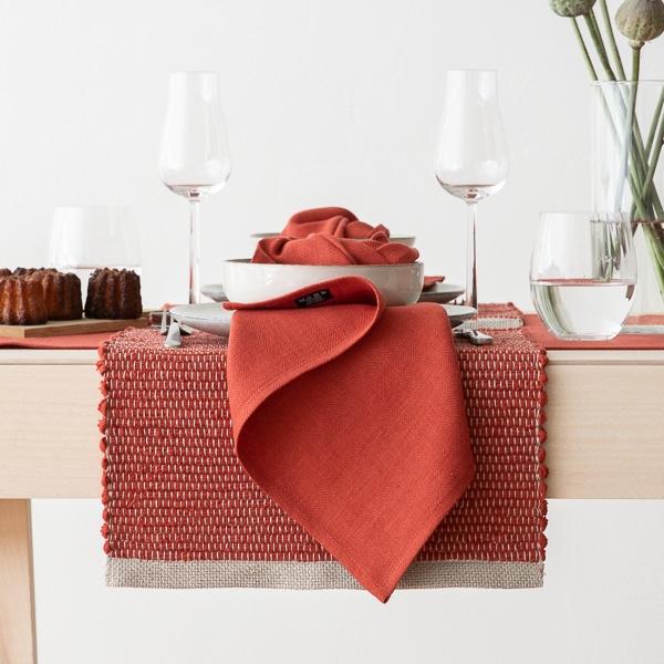 Linenme Linen Placemat Orange Lara