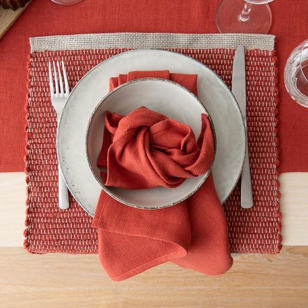 Linenme Linen Placemat Orange Lara