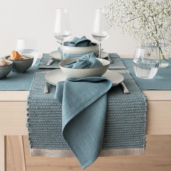 Linenme Linen Placemat Stone Blue Lara