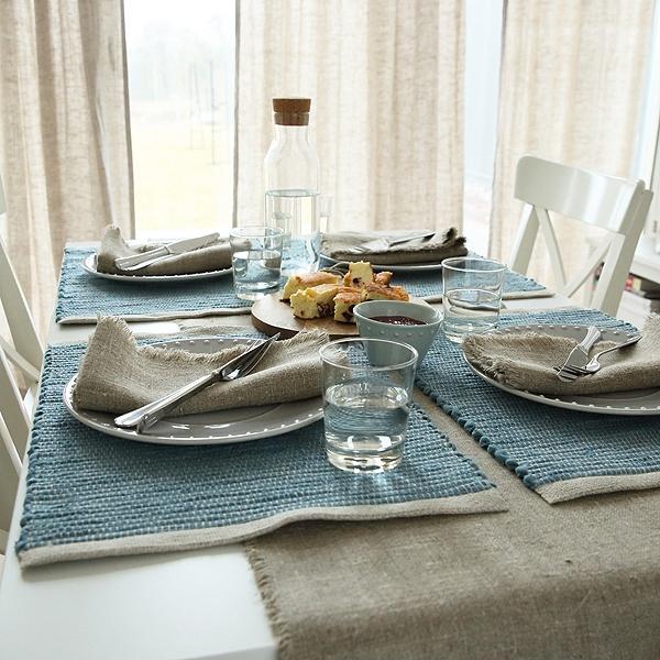 Linenme Linen Placemat Stone Blue Lara