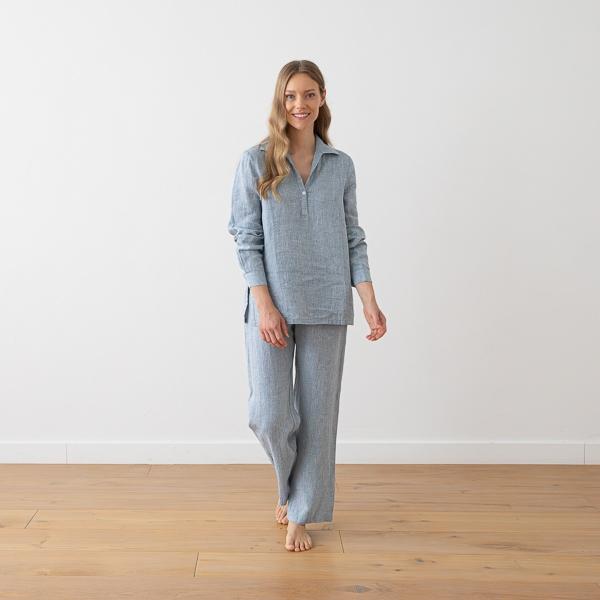 Linenme Linen Pyjama Denim Melange Alma