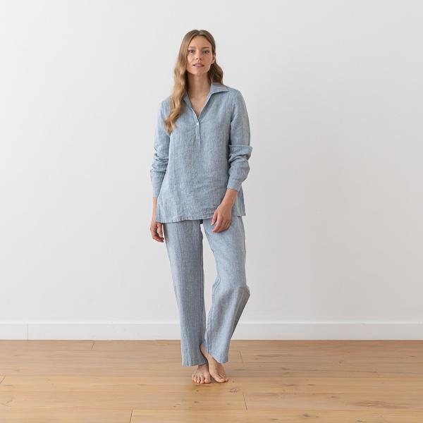 linenme Linen Pyjama Denim Melange Alma