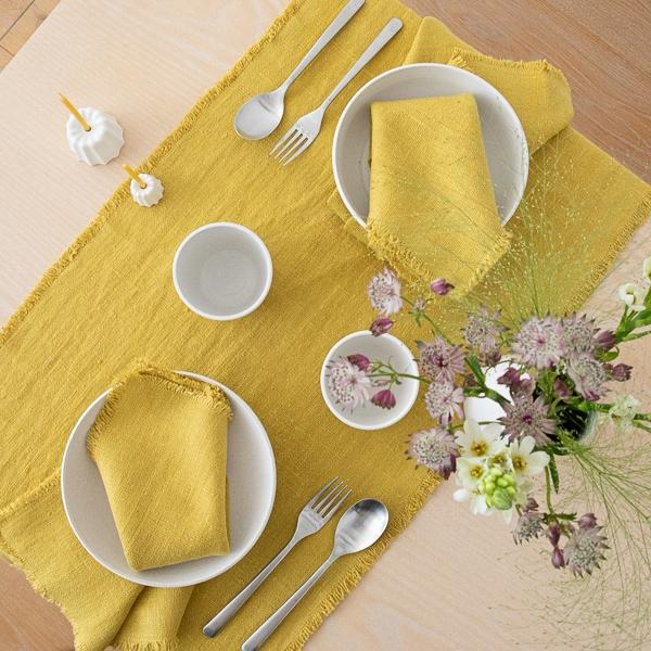 Linenme Linen Runner Antique Gold Rustic