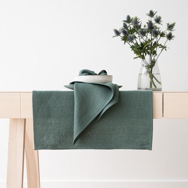linenme Linen Runner Balsam Green Lara