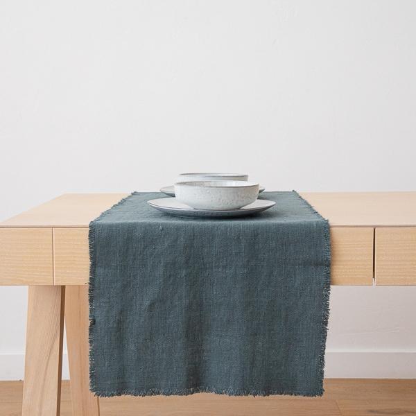 Linenme Linen Runner Balsam Green Rustic