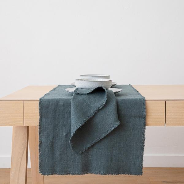 Linenme Linen Runner Balsam Green Rustic