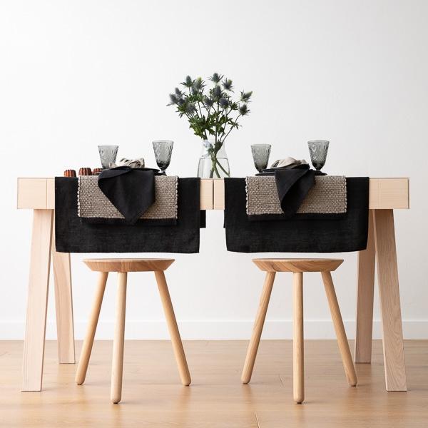 Linenme Linen Runner Black Terra